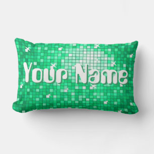 Disco Tiles Green 'Name' jetez oreiller lumbar