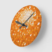 Disco Tiles Oranje wandklok Ronde Klok (Hoek)