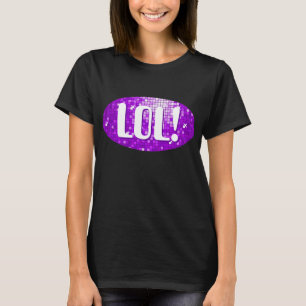 Disco Tiles Paars "LOL!" t-shirt zwart