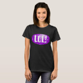 Disco Tiles Paars "LOL!" t-shirt zwart (Voorkant volledig)