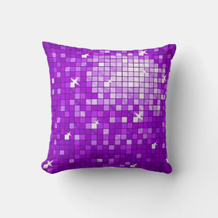 Disco Tiles Paars werpen kussen vierkant