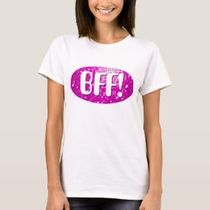 Disco Tiles Pink "BFF!" spaghetti top