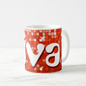Disco Tiles Red "diva" mok (Voorkant rechts)