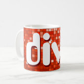 Disco Tiles Red "diva" mok (Voorkant links)