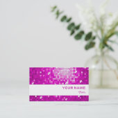 Disco Tiles Roze visitekaartje witte streep (Staand voorkant)