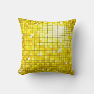 Disco Tiles Yellow worpen kussen vierkant