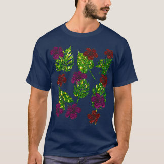 Disco Tropical Monstera Deliciosa green leaf en T-shirt