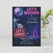 Disco Verjaardag Uitnodiging, Bewerkbare Boogie Pa Kaart (Staand voorkant)