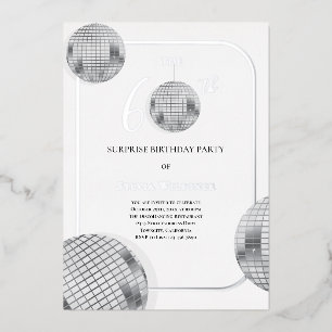 Disco Verjaardagsfeest 60ste Verjaardag Folie Uitnodiging