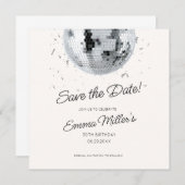 Disco verjaardagsfeest Bewaar de datum Save The Date (Voorkant / Achterkant)