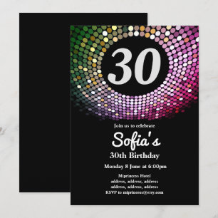 disco, vintage, dans verjaardagsfeest uitnodiging