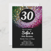 disco, vintage, invitation d'anniversaire de danse (Devant)