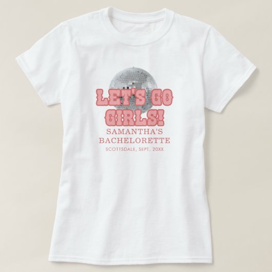 Disco vrijgezellenfeest Retro aangepaste matching T-shirt (Design voorkant)