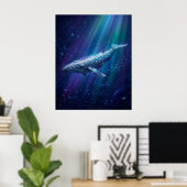 Disco Walvis Diepe Gloed Poster (Thuiskantoor)