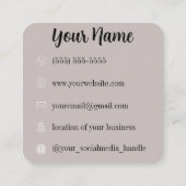 discobal | Bloemen | esthetisch Vierkante Visitekaartje (Achterkant)