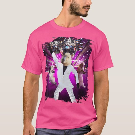 Discobal Capybara dansen grappig T-shirt (Voorkant)