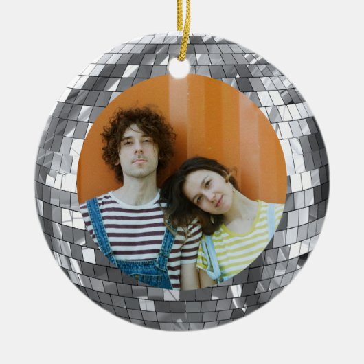 Discobal Kerst Funky Vrede en Liefde Keramisch Ornament (Voorkant)
