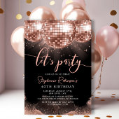 Discobal Modern Roos Gold 40e verjaardagsfeest Kaart