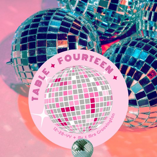 Discobal Roze Ronde Trouwtafel Nummer Kaart