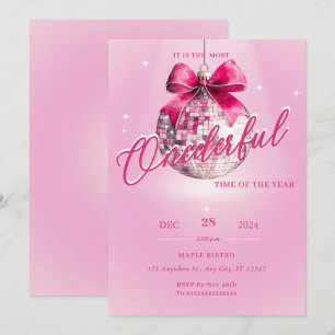 Discoball rose Onederday Invitation