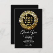 discofeest dansfeest 70er jaren gouden discobal ui kaart (Voorkant / Achterkant)