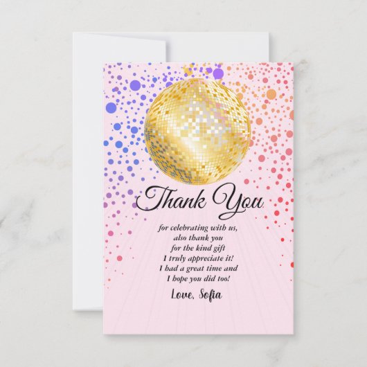 discofeest dansfeest jaren 70 gouden discobal kaart (Voorkant)