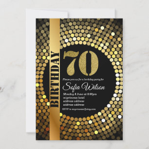 Discofeest, goud, 70s, verjaardagsfeest kaart