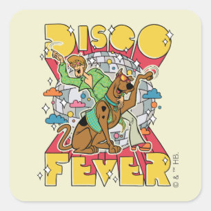 Discokoorts bij Scooby en Shaggy Vierkante Sticker