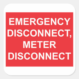 Disconnect-meter Disconnect-Sticker Vierkante Sticker