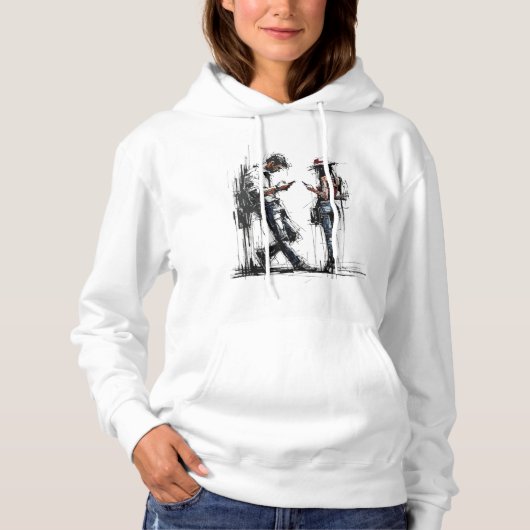 Disconnected Parallel Screens Silent Conversation  Hoodie (Voorkant)