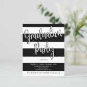 Discount Stripes Graduation Party Invitations (Staand voorkant)