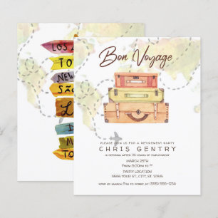 Discount Travel Retirement Party Invitations