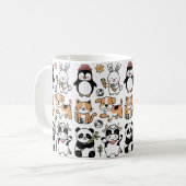 **Discover Our Coffee Mug with Smiling Animals.** Koffiemok (Voorkant links)