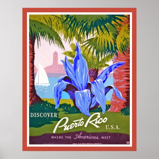 Discover Puerto Rico Poster Print (Voorkant)