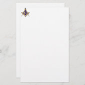 Discreet blauw vierkant & kompassen briefpapier (Voorkant / Achterkant)