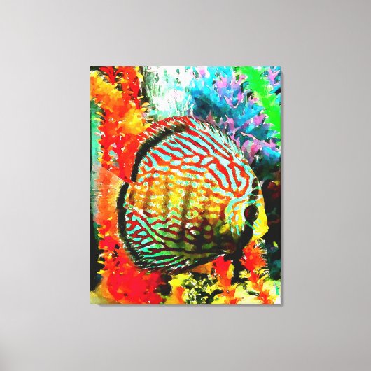 Discus aquarium vis canvas print (Voorkant)