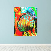 Discus aquarium vis canvas print (Insitu (Houten vloer))