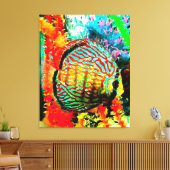 Discus aquarium vis canvas print (Insitu (Woonkamer))