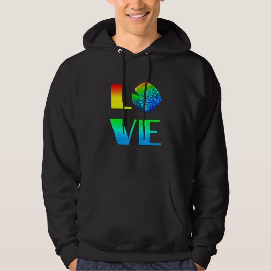 Discus Fish Rainbow Love Exotic Aquarium Fish Hoodie (Voorkant)