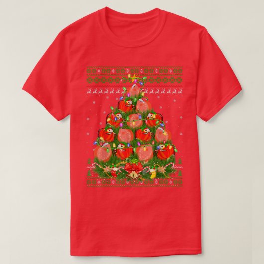Discus Fish Xmas Lighting Tree Santa Discus Ugly C T-shirt (Design voorkant)