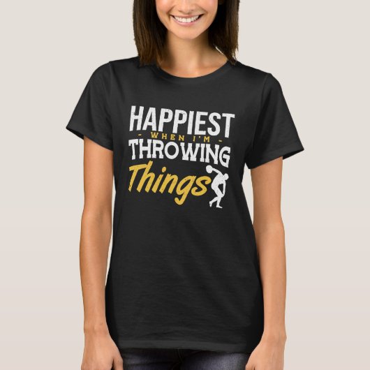 Discus Happiest Throwing Things Discus Throwing  1 T-shirt (Voorkant)