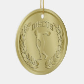 Discus Thrower Gold Toned Medal Ornament (Rechts)