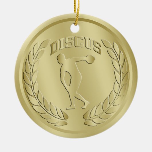 Discus Thrower Gold Toned Medal Ornament (Voorkant)