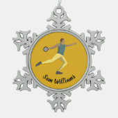 Discus Throwing Tin Sneeuwvlok Ornament (Voorkant)