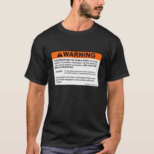 Discussie kan gevaarlijk zijn (donker) t-shirt (Voorkant)