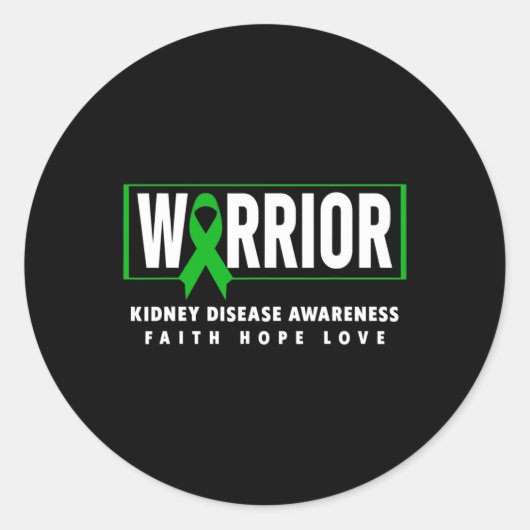 Disease Warrior - kennis over nierziekte Ronde Sticker (Voorkant)