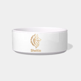 Diseño Premium de Sheltie en Dorado Voerbakje