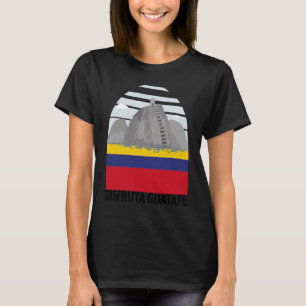 Disfruta Guatape Colombia Skyline Silhouette Outli T-shirt