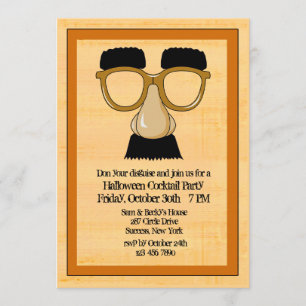 Disguise Halloween Party Invitation Kaart
