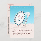 Dish & Spoon Bewaar de datum Aankondigingskaart (Voorkant / Achterkant)